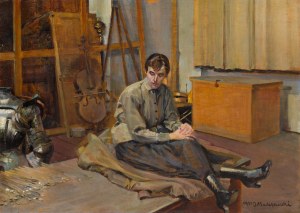 Jacek Malczewski (1854 Radom - 1929 Kraków), Portret kobiety w pracowni, 1921