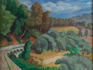 Maurycy (Maurice) Mędrzycki (Mendjizki) (1890 Łódź - 1951 St. Paul de Vance), Pejzaż z drogą