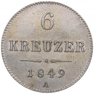 Austrian Empire (Vienna) 6 Kreuzer 1849 - Franz Joseph I (1848-1916)
