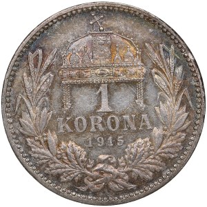 Austrian Empire, Hungary (Kremnica) 1 Korona 1915 - Franz Joseph I (1848-1916)