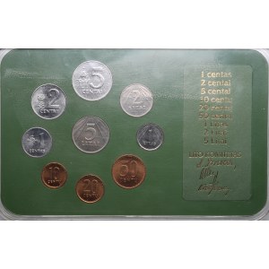 Lithuania Official Coin Set: 1 Centas to 5 Litai (1991)