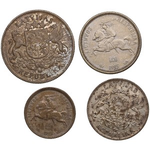 Group of Latvian and Lithuanian coins (4)