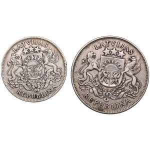 Latvia 2 Lati 1925 and 1 Lats 1924 (2)