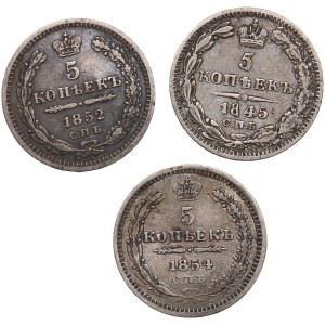 Group of Russian 5 Kopecks (3)