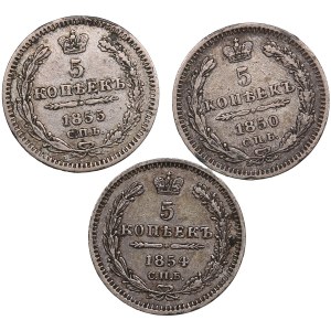 Group of Russian 5 Kopecks (3)