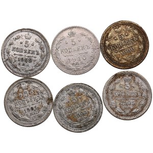 Group of Russian 5 Kopecks (6)