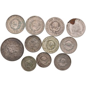 Group of Russian (USSR, RSFSR) 50, 20, 15, 10 Kopecks (11)