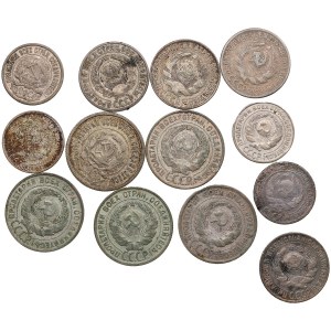 Group of Russian (USSR, RSFSR) 20, 15, 10 Kopecks (13)