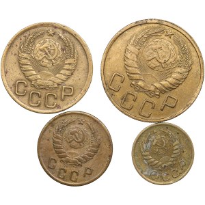 Group of Russian (USSR) 5, 3, 2, 1 Kopecks 1945 (4)