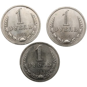 Group of Russian (USSR) Rouble 1983 (3)