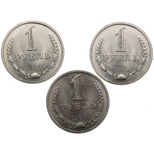 Group of Russian (USSR) Rouble 1983 (3)