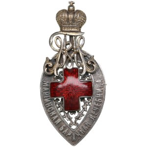 Russland Silbernes Abzeichen 1904 - Drittes Petrograder Damenkomitee unter der Schirmherrschaft Ihrer Kaiserlichen Hoheit der Großherzogin