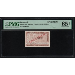 Denmark 10 Ore 1947-58 - PMG 65 EPQ Gem Uncirculated