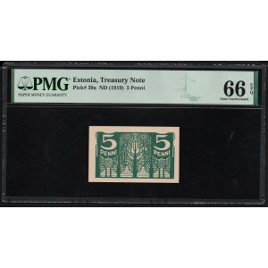 Estland 5 Penni ND (1919) - PMG 66 EPQ Gem Uncirculated