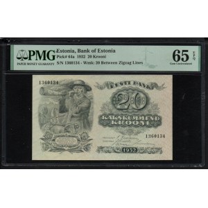 Estland 20 Krooni 1932 - PMG 65 EPQ Gem Uncirculated
