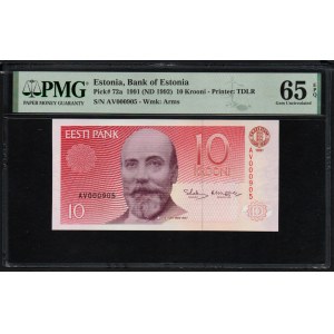 Estland 10 Krooni 1991-92 - PMG 65 EPQ Superb Gem Unciculated