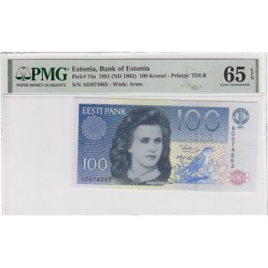Estonia 100 Krooni 1991 (ND 1992) - PMG 65 EPQ Gem Uncirculated