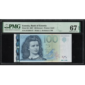 Estonia 100 Krooni 2007 - PMG 67 EPQ Superb Gem Unc