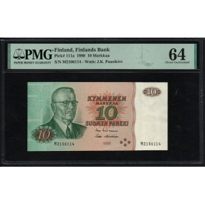 Finland 10 Markkaa 1980- PMG 64 Choice Uncirculated