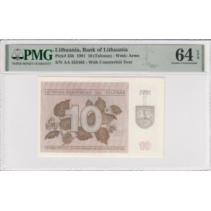 Lithuania 10 Talonas 1991 - PMG 64 EPQ Choice Uncirculated