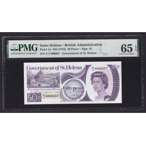 St. Helena 50 Pence ND (1979) - PMG 65 EPQ Gem Uncirculated
