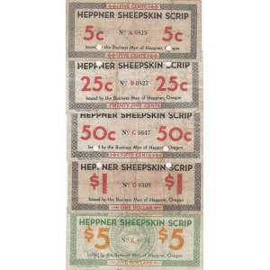 Heppner Sheepskin Scripts 5 Cents - 5 Dollars (5)