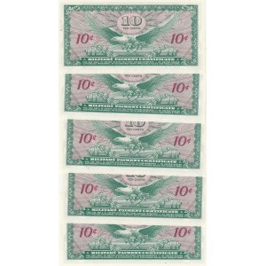 USA 10 Cents 1965 MPC (5) Sequential #