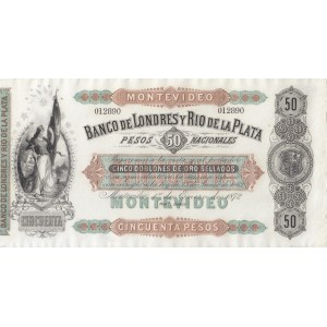 Uruguay 50 Pesos 1872