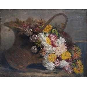 Jacques DENIER (1894-1983), Basket with chrysanthemums, circa 1920.