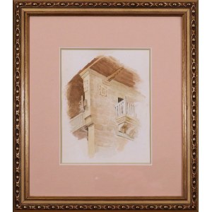 Malarz NIEOKREŚLONY, FRANCUSKI, (pocz. XX w.), Fragment architektury