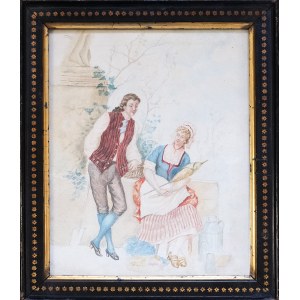 Malarz NIEOKREŚLONY, FRANCUSKI, (pocz. XX w.), Zaloty