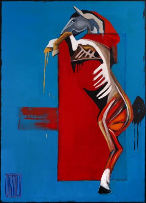 Wojciech BREWKA (ur. 1980), Z cyklu: portrety zwierząt, Koń - pozaukładowa jednostka mocy, 2014