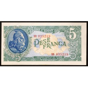 Albania, People's Socialist Republic, 5 Franga Ari 1945