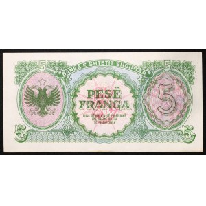 Albania, People's Socialist Republic, 5 Franga Ari 1945