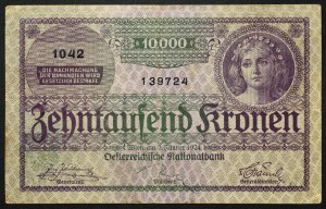 Austria, First Republic, 10.000 Kronen 02/01/1924