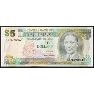 Barbados, 5 Dollars 01/05/2007