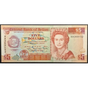 Belize, 5 Dollars 1990-91