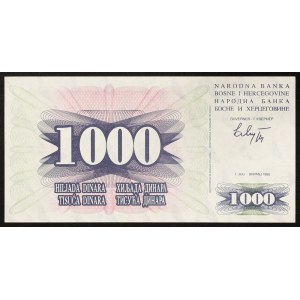 Bosnia and Herzegovina, Serbian Republic, 1000 Dinara 1992