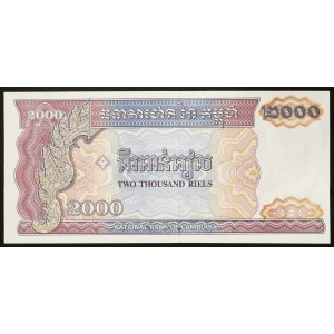 Kambodža, štát Kambodža, 2 000 rielsov 1992