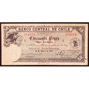 Chile, Republic, 50 Pesos 23/03/1927