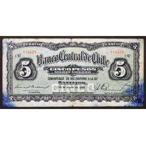 Chile, Republic, 5 Pesos 10/06/1929