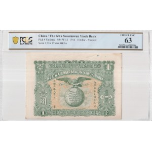 China, Gwa Swarmwun Yiack Bank, 1 Dollar 1914