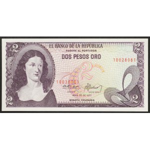 Colombia, 2 Pesos 20/07/1977