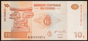 Congo, Democratic Republic, 10 Francs 30/06/2003