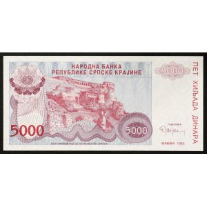 Croatia, Republic of Serbian Krajina, 5.000 Dinara 1993
