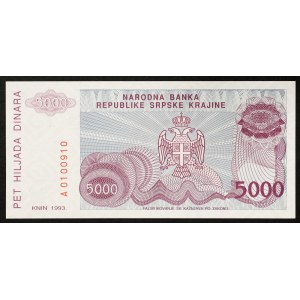Croatia, Republic of Serbian Krajina, 5.000 Dinara 1993