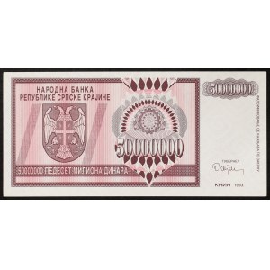 Croatia, Republic of Serbian Krajina, 50.000.000 Dinara 1993