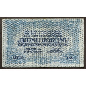 Czechoslovakia, First Republic, 1 Koruna 15/04/1919