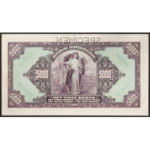 Czechoslovakia, First Republic, 5.000 Korun 06/07/1920