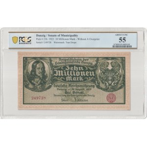 Danzig, free city, Senate of Municipality, 10 Million Marks 1923